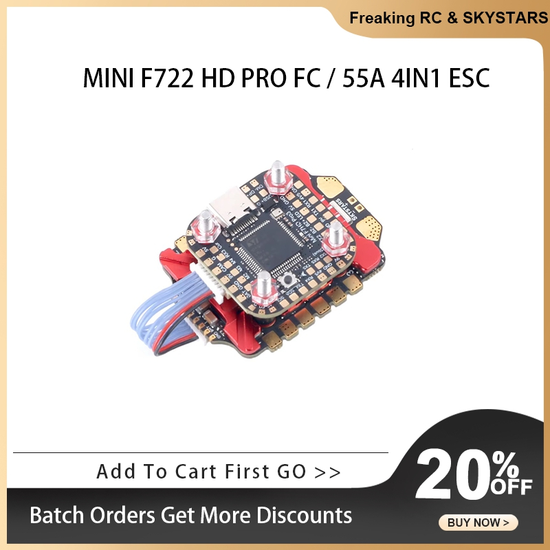 SKYSTARS 20×20 Mini Stack F722 - Foxeer Reaper F4 128K 65A Esc 评论和价格